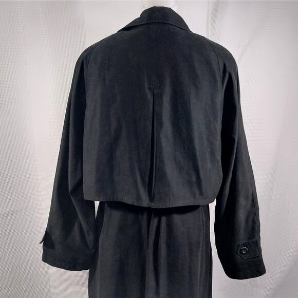LONDON FOG! RICH BLACK MEGA DETAILED CLASSIC TRENCH COAT, OVERCOAT! SZ 12R - Picture 10 of 15